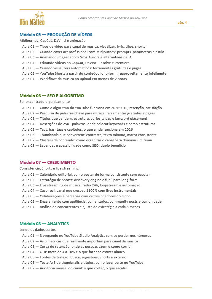 CURSO - Como Montar um Canal de Música no YouTube - E-BOOK