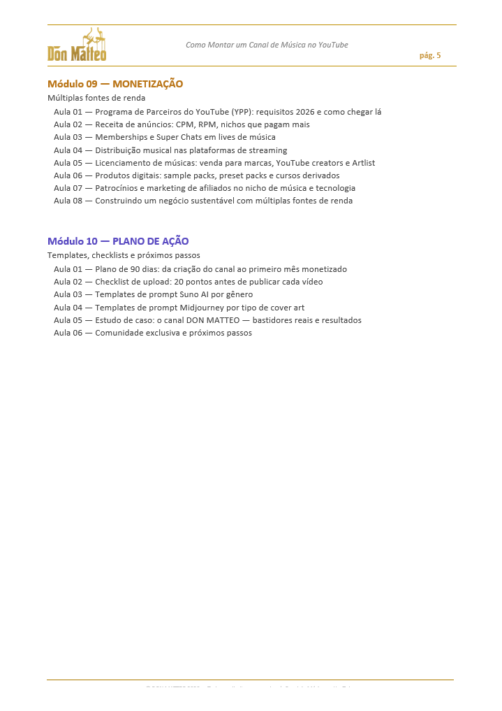 CURSO - Como Montar um Canal de Música no YouTube - E-BOOK